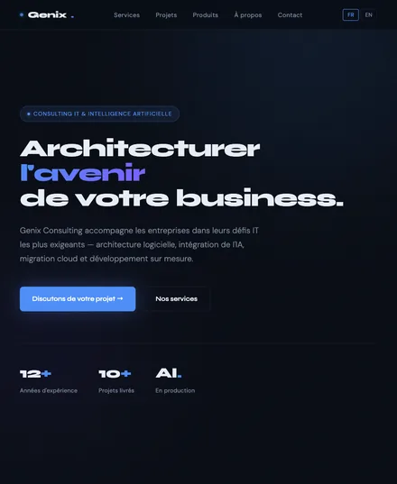 Site Genix Consulting réalisé par Sorenta