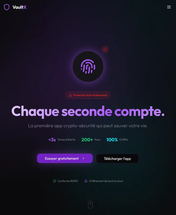 Site VaultX réalisé par Sorenta
